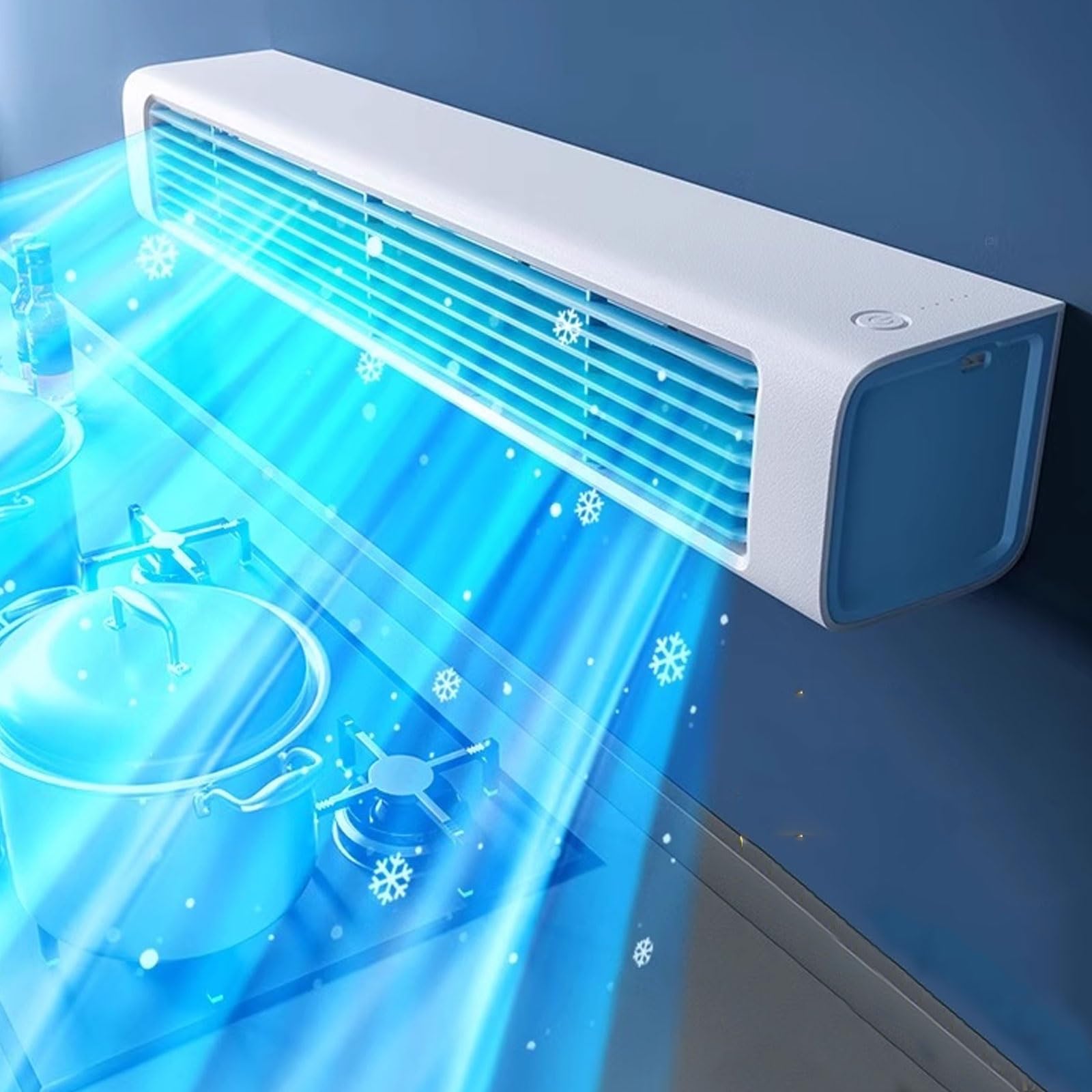 Aire acondicionado portátil, no necesita ventana, control remoto inalámbrico, 3 ajustes de velocidad, salida de aire larga para salas de refrigeración, dormitorios, oficinas
