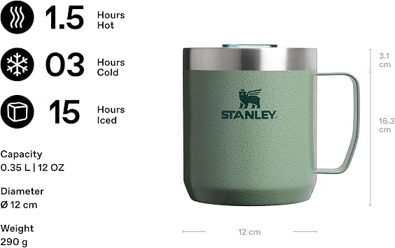 STANLEY Classic Legendary Termos Bardak 0.35 Litre - Yeşil (Hammertone Green) | Paslanmaz Çelik