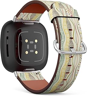 CJBROES Replacement Leather Watch Band, Compatible with Fitbit Versa 3 and Fitbit Sense of Wristband Bracelet Accessory - Ethnic