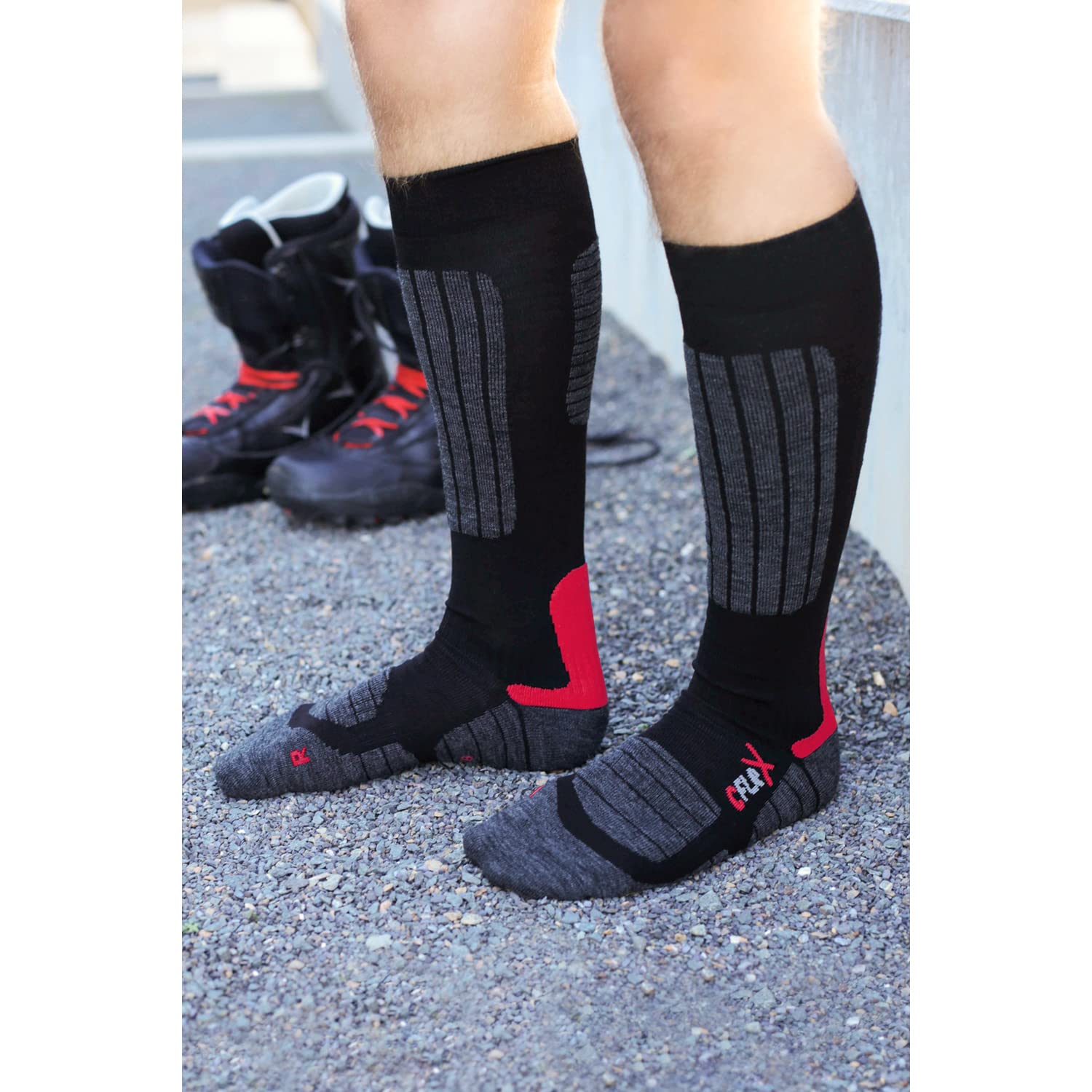 CFLEX Damen und Herren Ski- und Snowboard Socken (1 oder 3 Paar) Kniestrümpfe High Perfomance