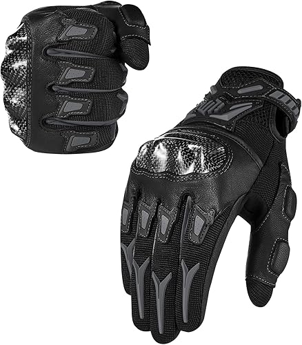 ILM - Guantes unisex para motocicleta, motocross, ciclismo todoterreno, aptos para pantalla táctil, con nudillos rígidos para cuatrimoto, mountain