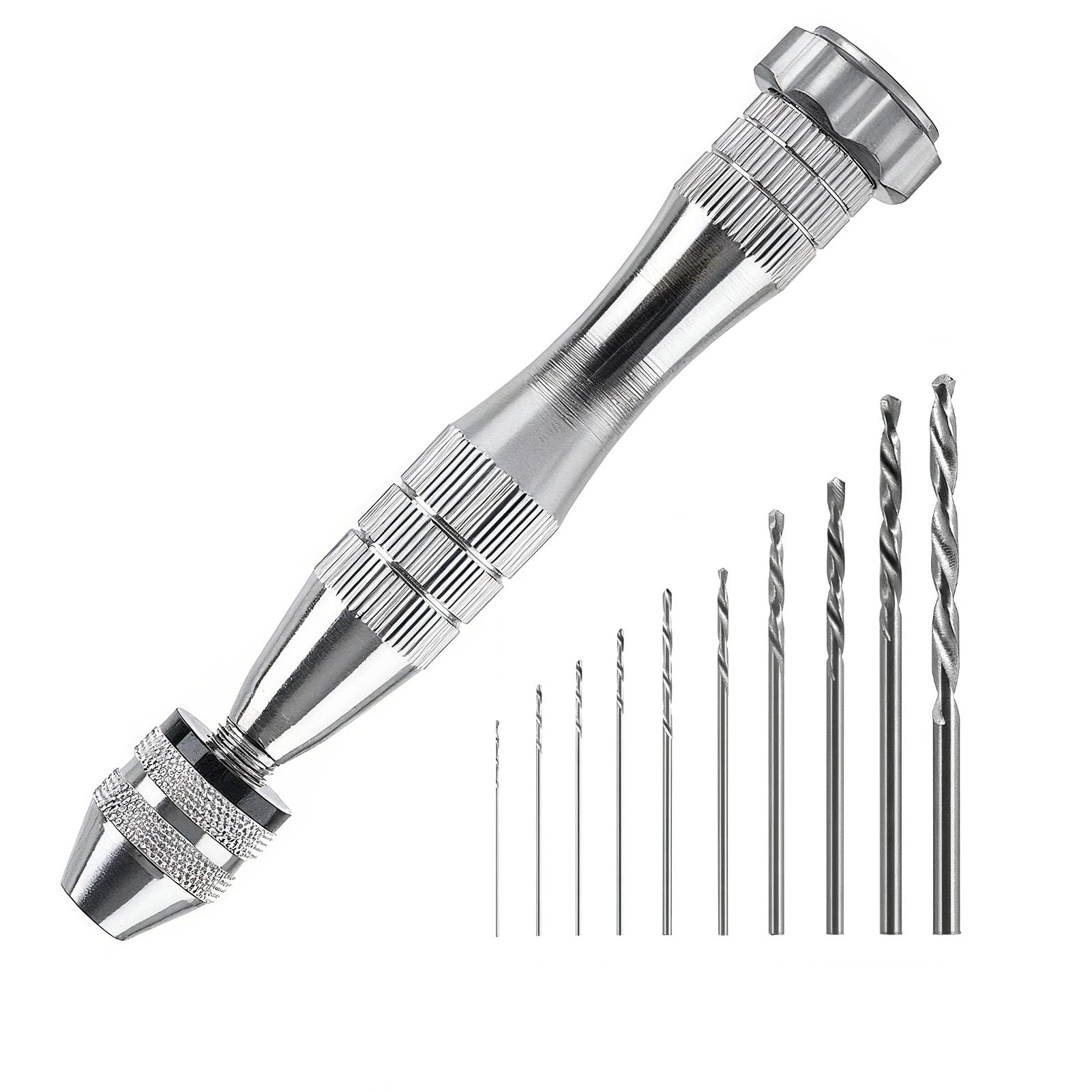 Wiertło ręczne do żywicy epoksydowej, wiertarka ręczna Pin Vise, mini wiertarka ręczna z 10 wiertłami spiralnymi (0,8-3 mm), wiertło do żywicy odlewniczej, modelarstwa, produkcji biżuterii