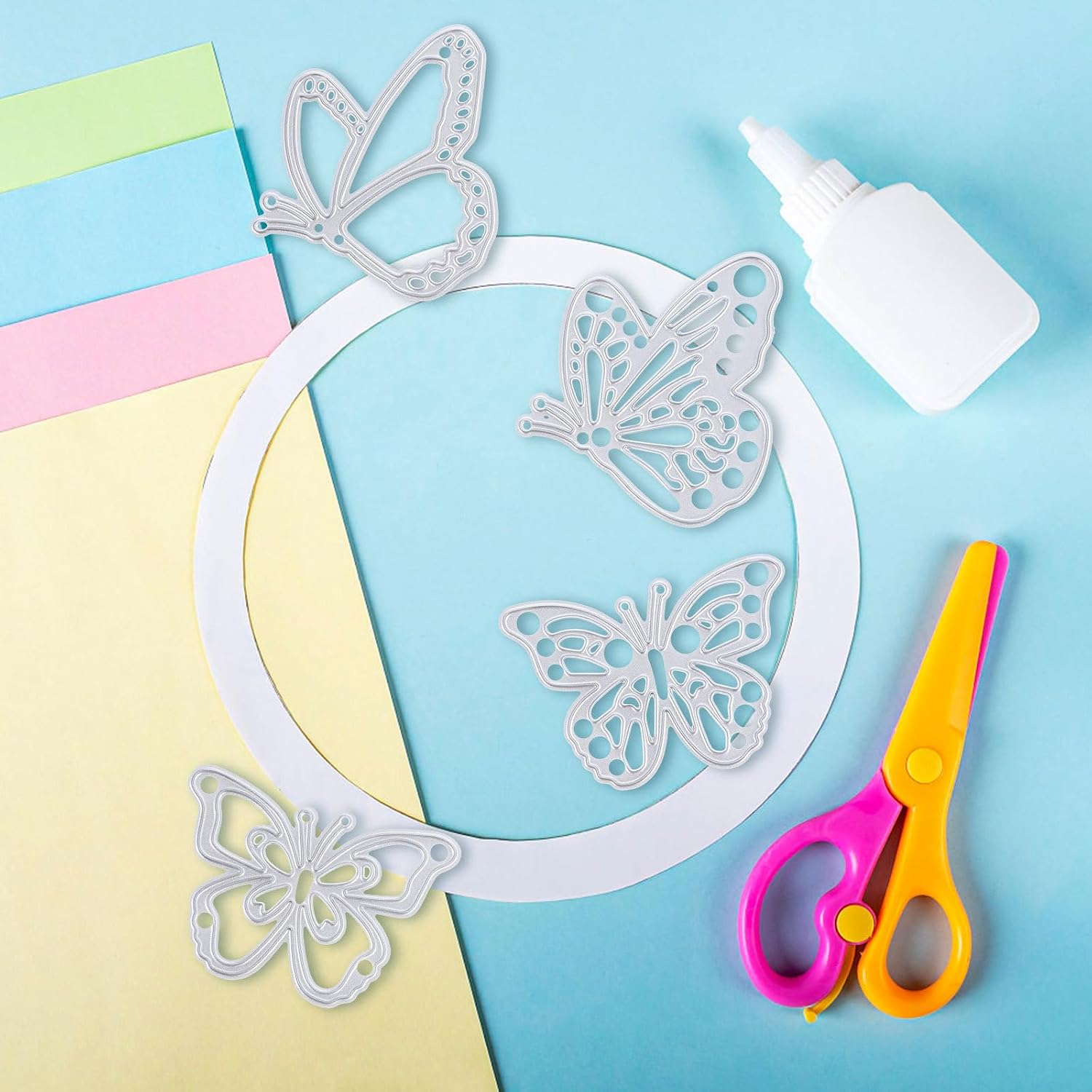 SEWACC 4pcs Butterflies Metal Cutting Dies Carbon Steel DIY Handcraft Tool for Scrapbooking Card Making Creative Embossing Stencils Craft Supplies