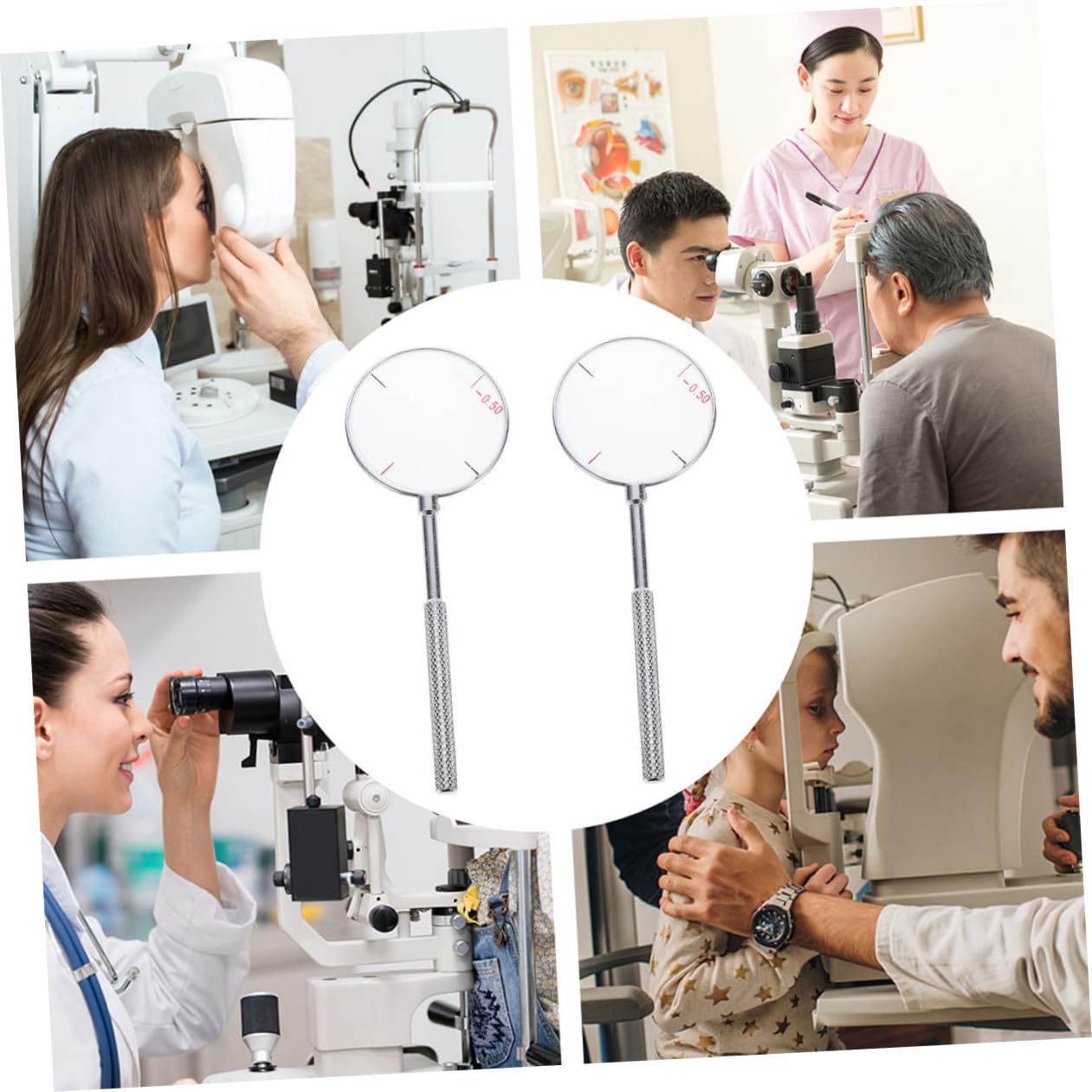 iplusmile Adaptador Espejo Cilindro Cruzado Herramienta Multifunción Optometría Lentes Cilíndricas Astigmatismo 2 Unidades