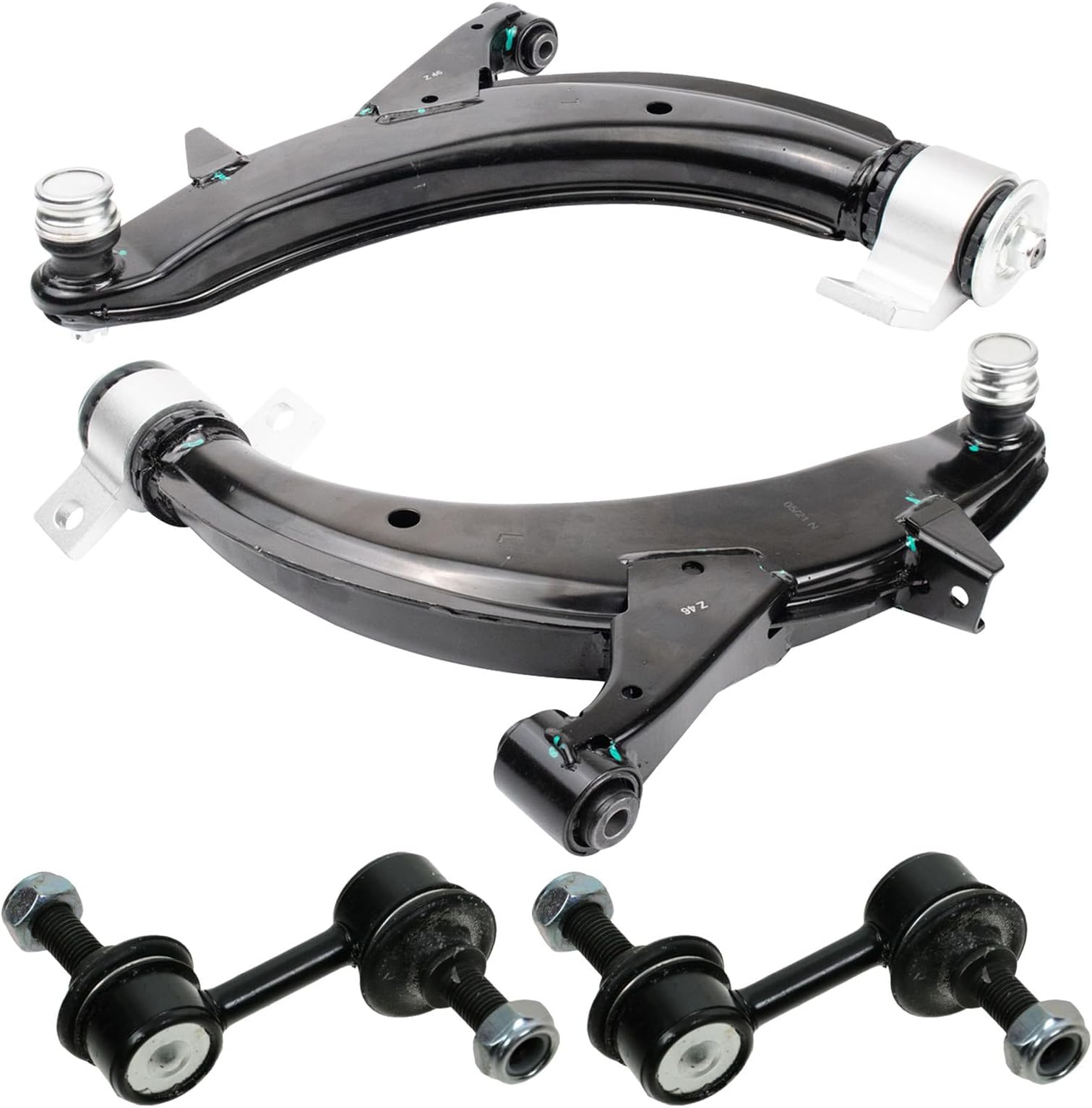 TRQ Front Suspension Kit Control Arm with Ball Joint Sway Bar Stabilizer Link Compatible with 2003-2005 Subaru Forester