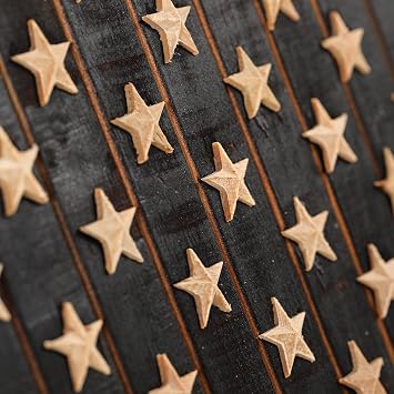 CONSDAN Wooden American Flag Wall Art, Rustic USA Hardwood Wall Decor, Dark Blue, 24x16