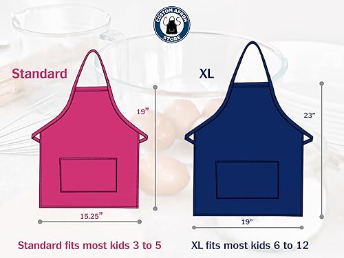 Miniatura 2 de Personalized Kids Apron Kid or Toddler Apron Sizes Choice of Color and Thread Rosa fuerte