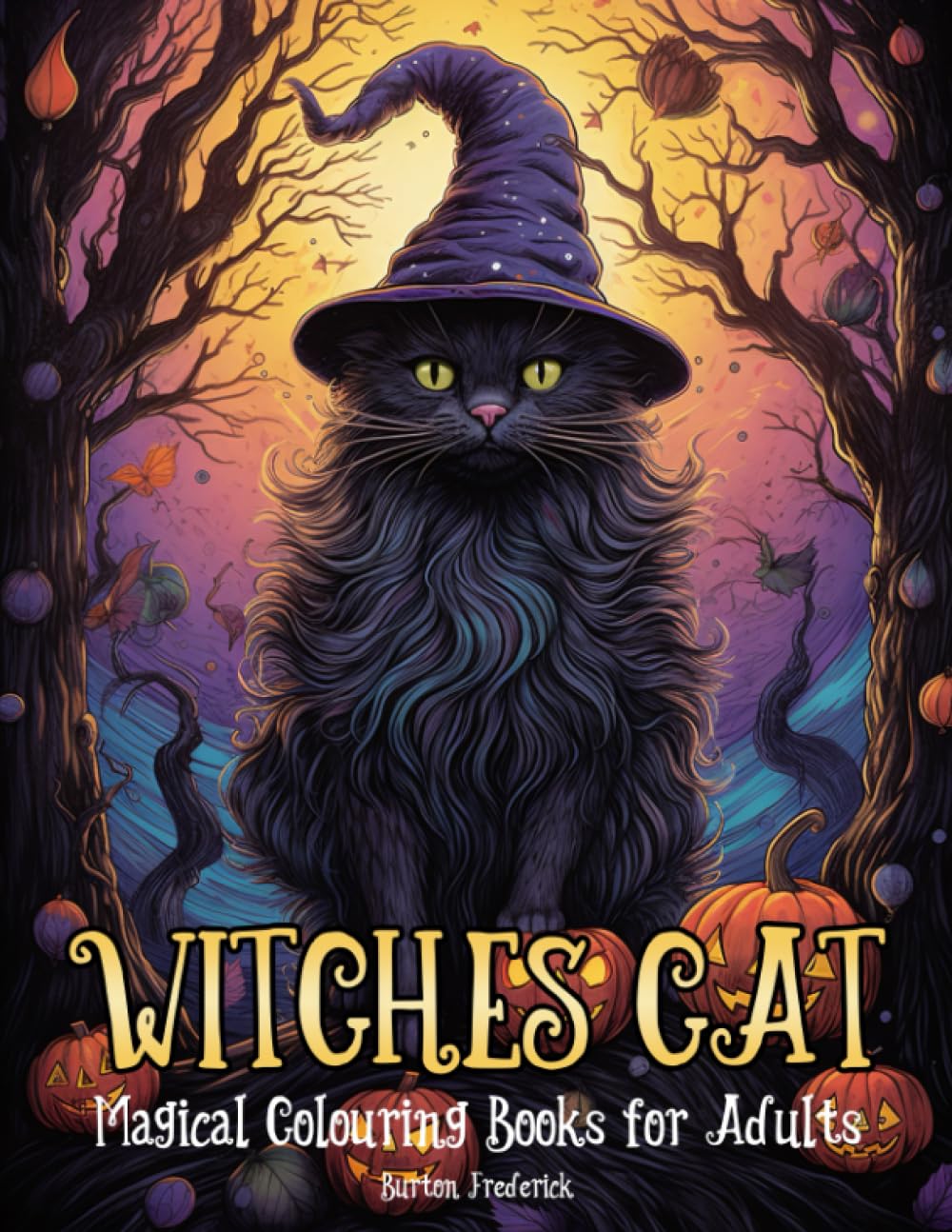 Witches Cat: Magical Colouring Books for Adults - 50 Beautiful Illustrations of Witchy Creature
