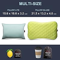 Vista 6 de X-Foam ELuxe - Almohada inflable para acampar con funda de espuma extraíble, cómoda, lavable, ultraligera, portátil, soporte lumbar para el cuello