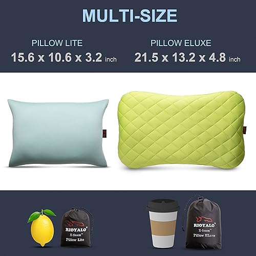 Vista 14 de Almohada inflable para campamento Lite con funda acolchada extraíble Cómoda, lavable, ultraligera 4 onzas en forma de X plegable en almohada