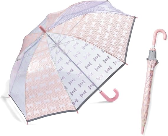 Amazon ベルメゾン 傘 長傘 手動式 手開き ビニール傘 反射テープ付き 女の子 ピンクリボン 長傘 通販