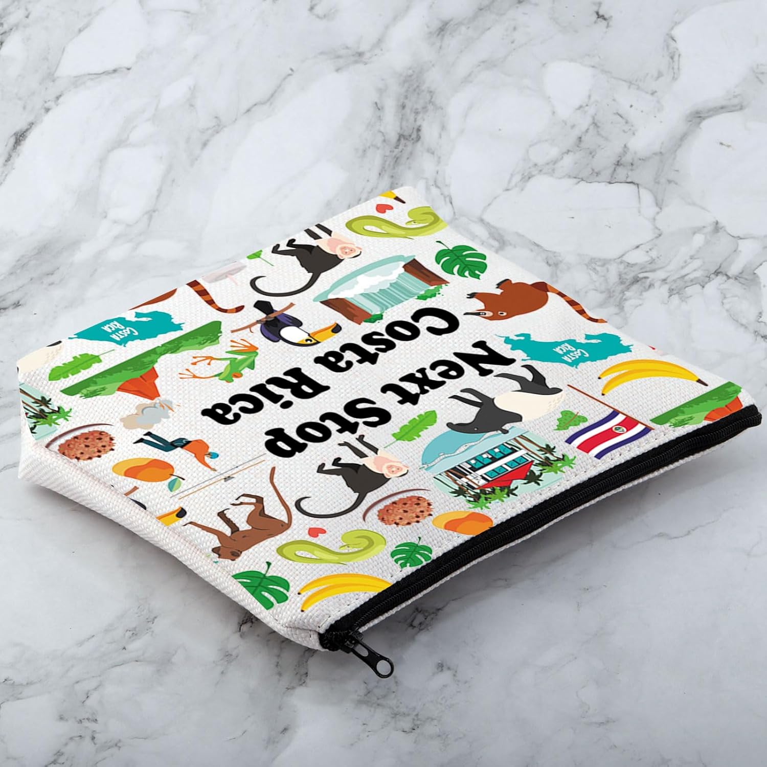 MNIGIU Costa Rica Symbols Souvenir Cosmetic Bag Costa Rica Vacation Gift Costa Rica Trip Makeup Bag Costa Rica Lover Gift North America Travel Gift - Image 5