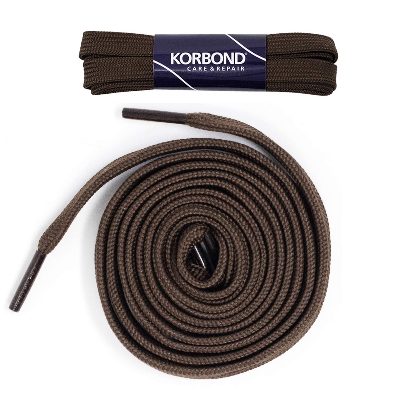Korbond Flat Sports Shoe Laces 60cm (Brown) – For Trainers, Football Boots, Rugby Boots, Running Shoes, Hiking Boots, and More