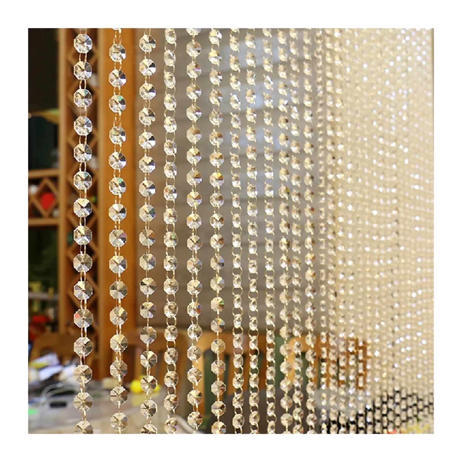 Rideau de Perles Verre Cristal Luxe Salon Chambres fenêtre Porte Mariage Stores sur pour Les Portes