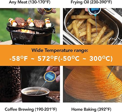 Miniatura 7 de Pocket Pro - Termómetro de lectura instantánea para carne de 1 segundo, termómetro digital recargable para asar a la parrilla, alimentos, barbacoa,