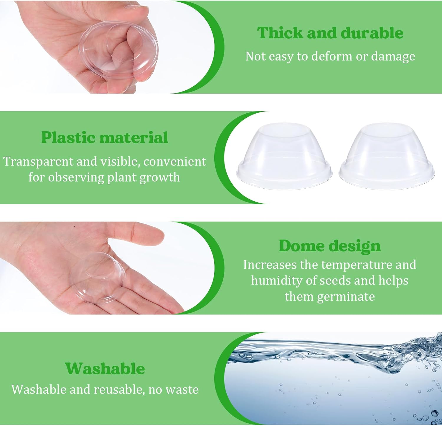50 Pcs Humidity Domes for Plants Outer Diameter 4.7 cm/1.85 inch