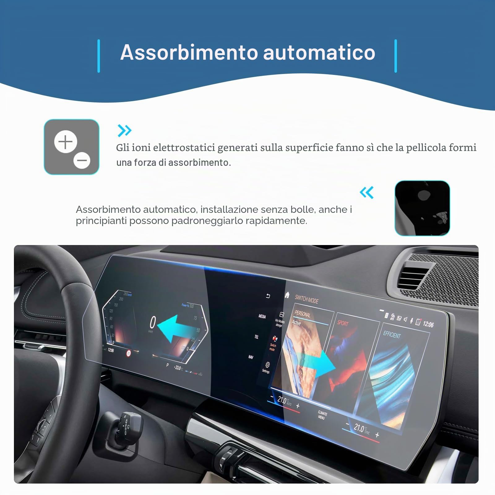GAFAT [Nuovo 2025] Compatibile con BMW Serie 1 F70 / Serie 2 F74 2025 2026 Pellicola Protettiva, 10,7" Navigation + 10,25" Cockpit Pellicola Nano, Accessorio Serie 1 F70, 6H Antigraffio (2 Pezzi)