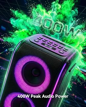 GKD62 Karaoke Machine for Adults, 40W Party Bluetooth Speaker with 2 Mics