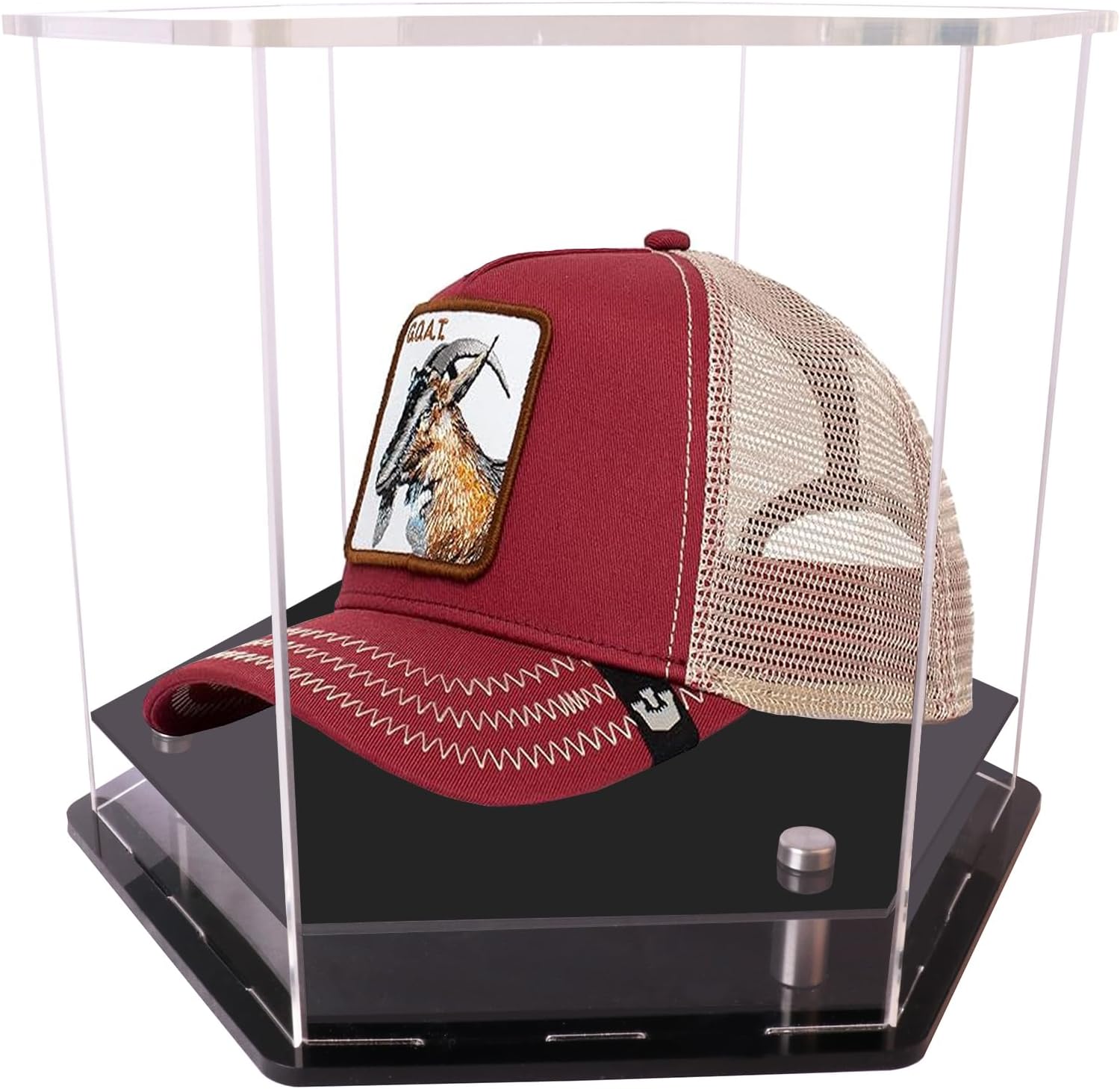 Acrylic Baseball Cap Holder,Clear Hat Display Case,hat Display case for Baseball,Baseball Football Cap Display Stand,Perfect for Baseball,Football or Snapback Caps 9.8*8.7*7.9IN