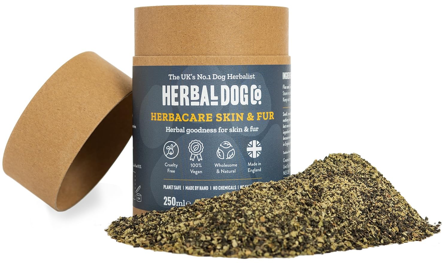 Herbal Dog Co Skin & Fur Food Supplement for Dogs & Puppies, 250ml - Dog Supplements for Skin & Coat - Dog Multivitamin - All-Natural, Vegan, Made in UK