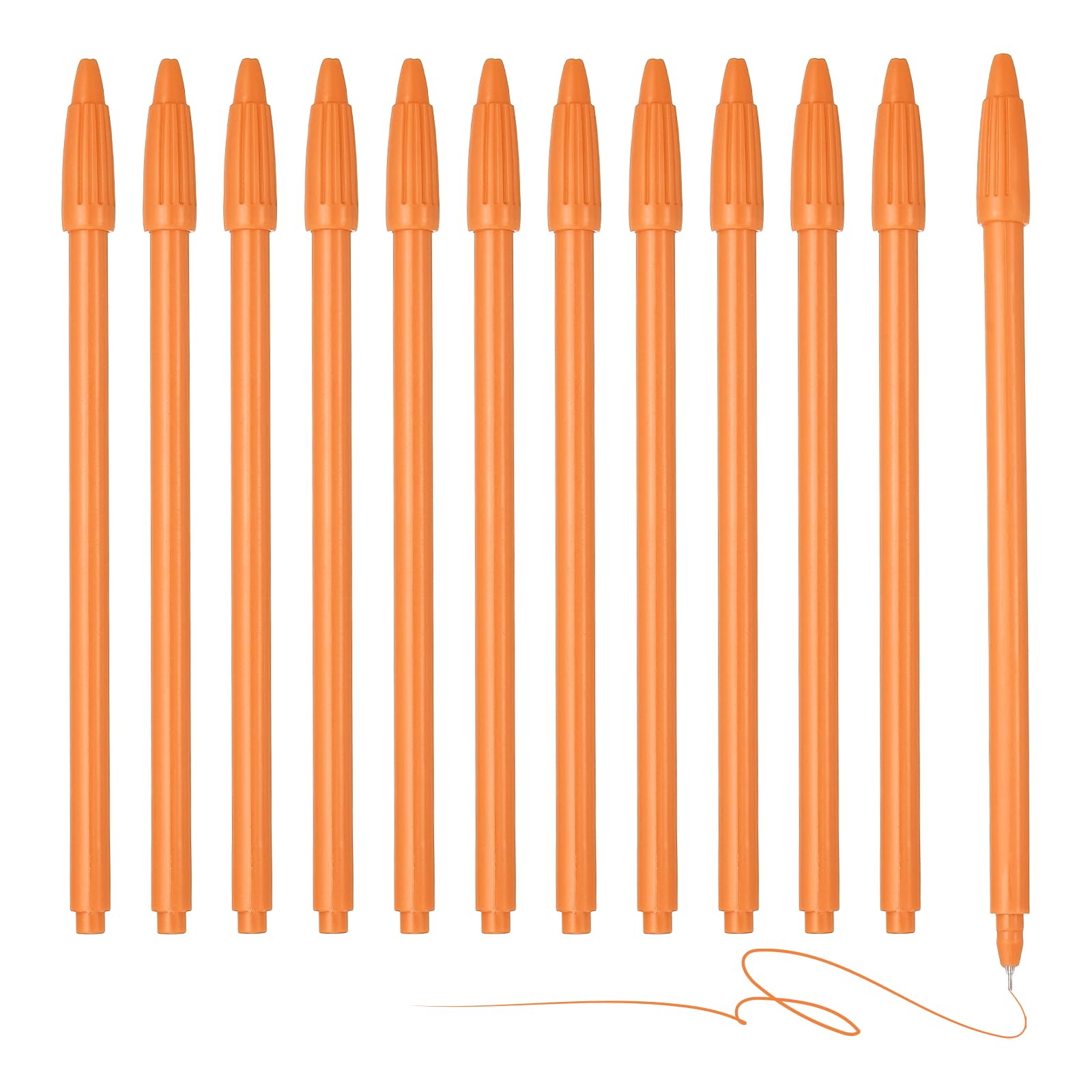PATIKIL 12Pcs Colored Gel Ink Pens, 0.5mm Orange Gel Ink Ballpoint Pens Fine Point Smooth Writing for Journaling Notebook Office Stationery Drawing Teachers, Orange — image 1