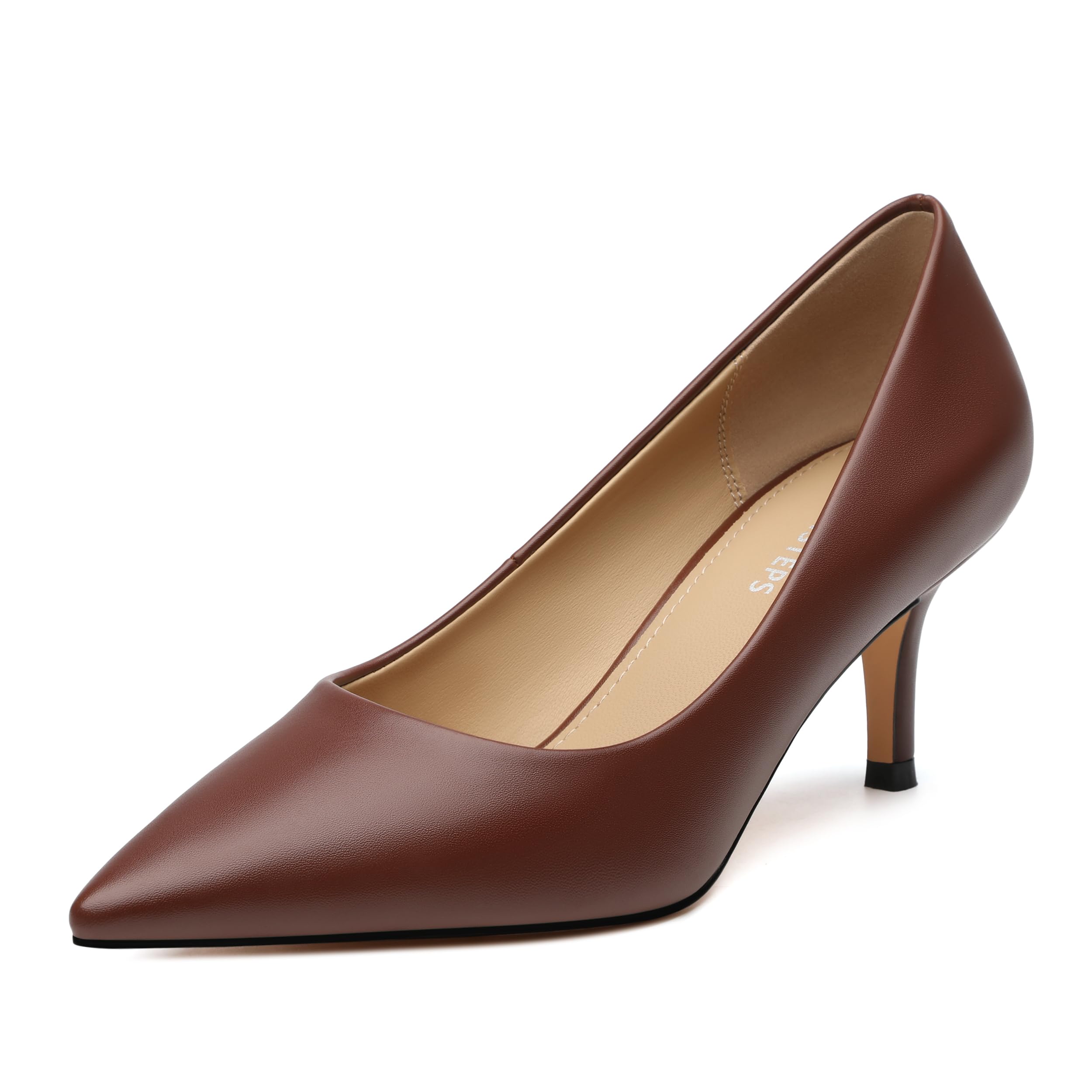 MOVINSTEPS Closed Pointed Toe Low Heels Pumps for Women Comfortable Classic Wedding Business Dressy Shoes 2 5 Inch