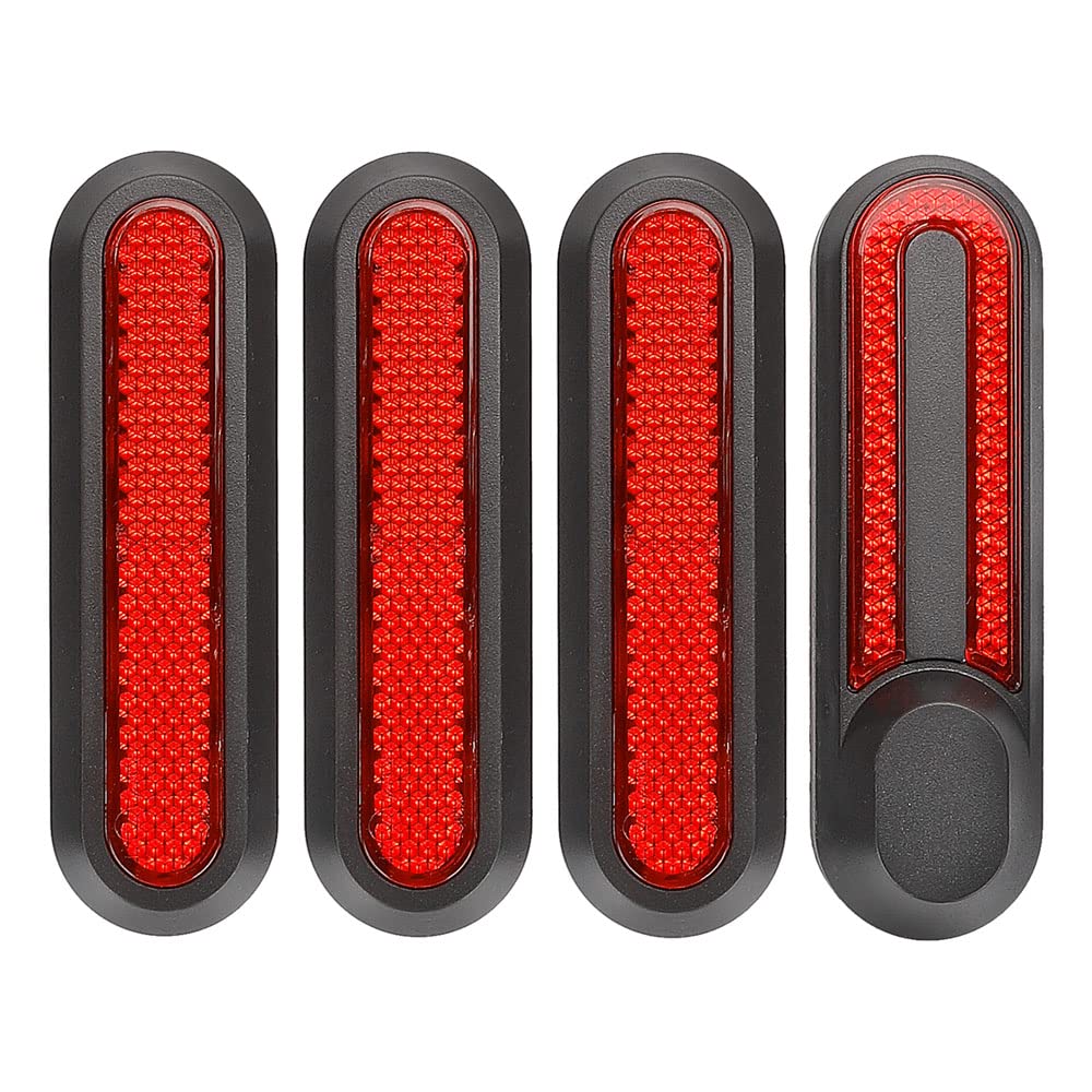HingersSet of 4 Electric Scooter Wheel Hubs Cap Fork Reflective Strips Wheel Side Decorative Cover with Screws Compatible with M365/PRO/PRO2/1S/Lite/G30 Max