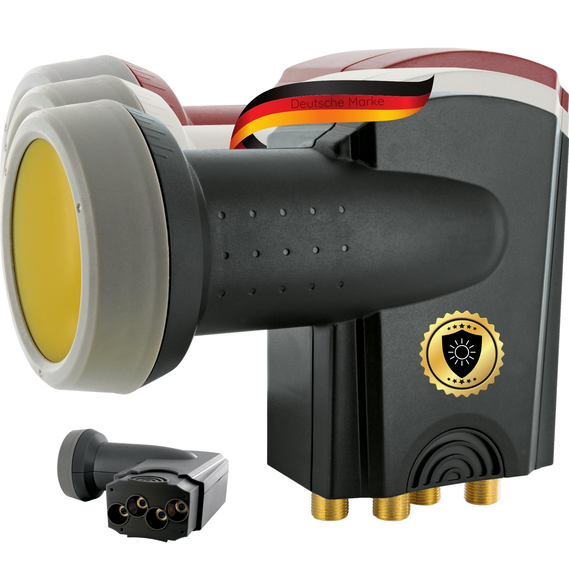 SCHWAIGER 371 Quad LNB Low Noise Blockconverter Sun Protect Tapa LNB Digital Resistente al Calor Accesorios para Antenas parabólicas protección contra la Intemperie contactos Dorados Antracita