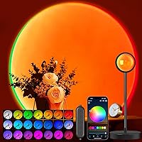 Neroupe Sunset Lamp Projector: APP & Button Control, 360° Rotation, Multi-Color LED Night Light for Bedroom, Party, TikTok, Room Decor & Gifts