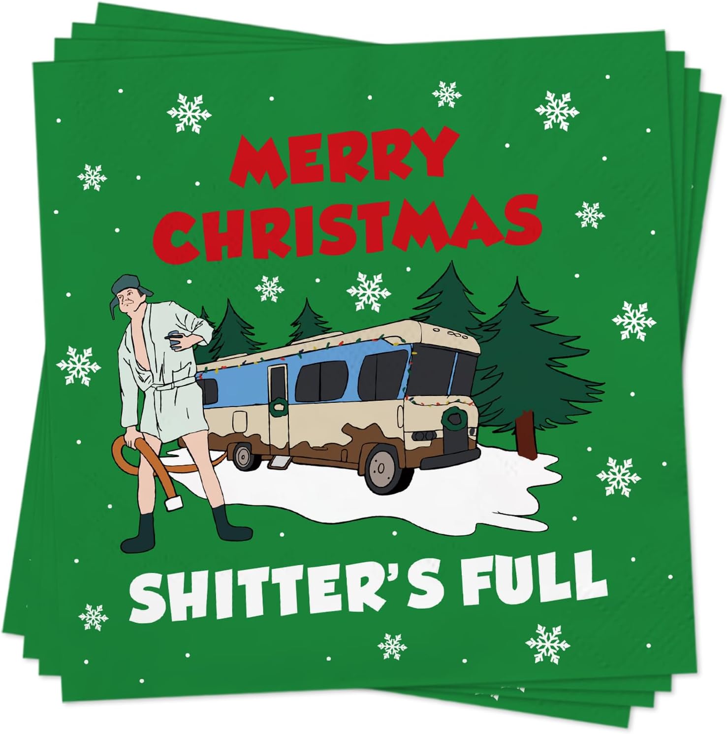 Funny Christmas Cocktail Napkins, Christmas Vacation Decorations, 50 Pack Beverage