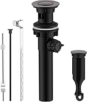 Vista 18 de KENES Conjunto de tapón de drenaje para lavabo de baño con varilla de elevación, drenaje de lavabo de níquel cepillado con desbordamiento, conjunto