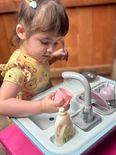 Miniatura 7 de Asweets Juguetes de fregadero de cocina que cambian de color, juguetes para fregadero para niños pequeños con agua corriente, juguetes de juego de