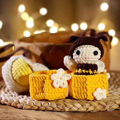 Miniatura 55 de Kit de ganchillo para principiantes: kit de ganchillo de vaca Highland, incluye hilo suave fácil de tejer, tutorial en video paso a paso, gancho