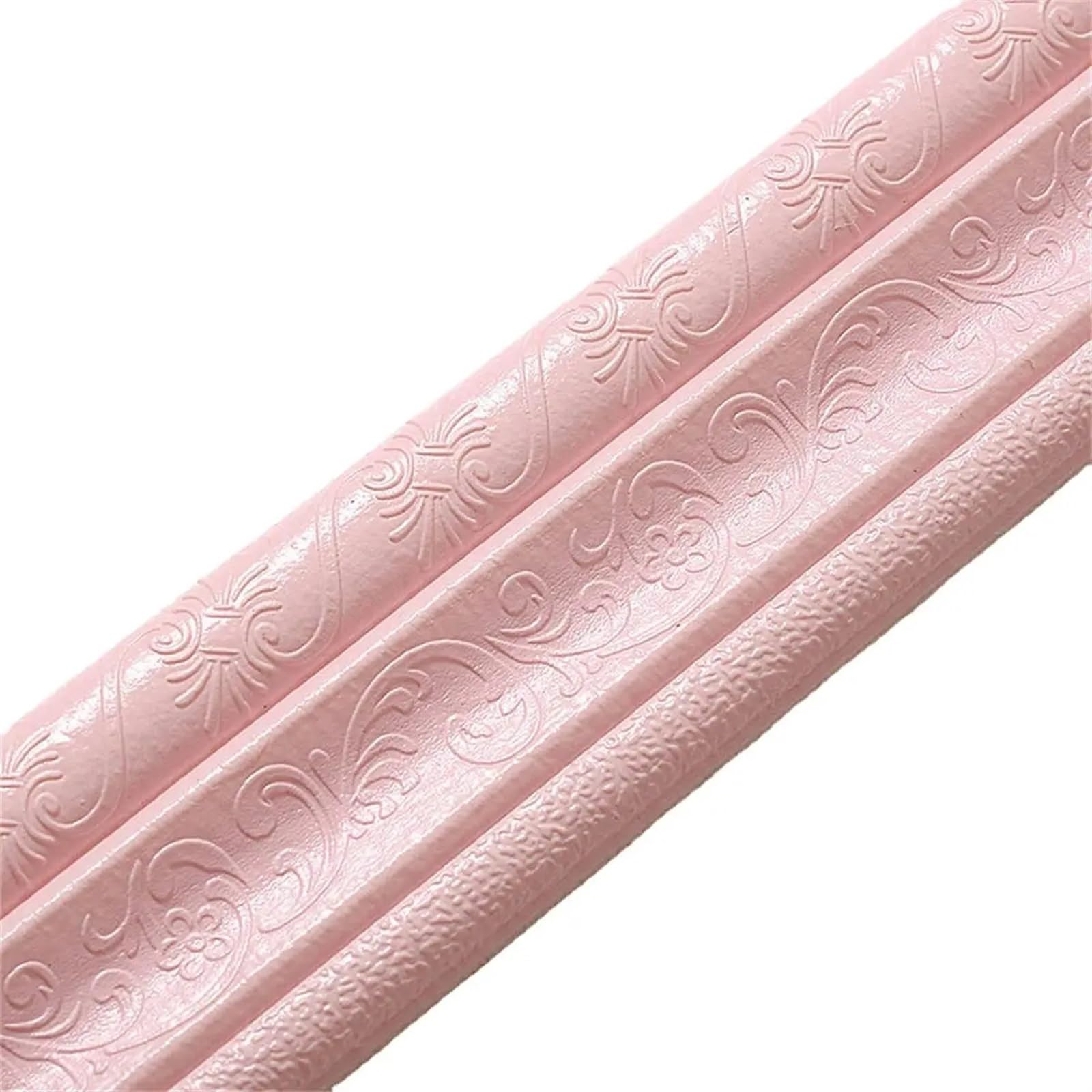 QAUUCP Dado Rail Self Adhesive Foam Wall Edge Strip Stickers Self-Adhesive Waterproof Baseboard Corner Waist Line Wallpapers Border Home Decoration(Pink)