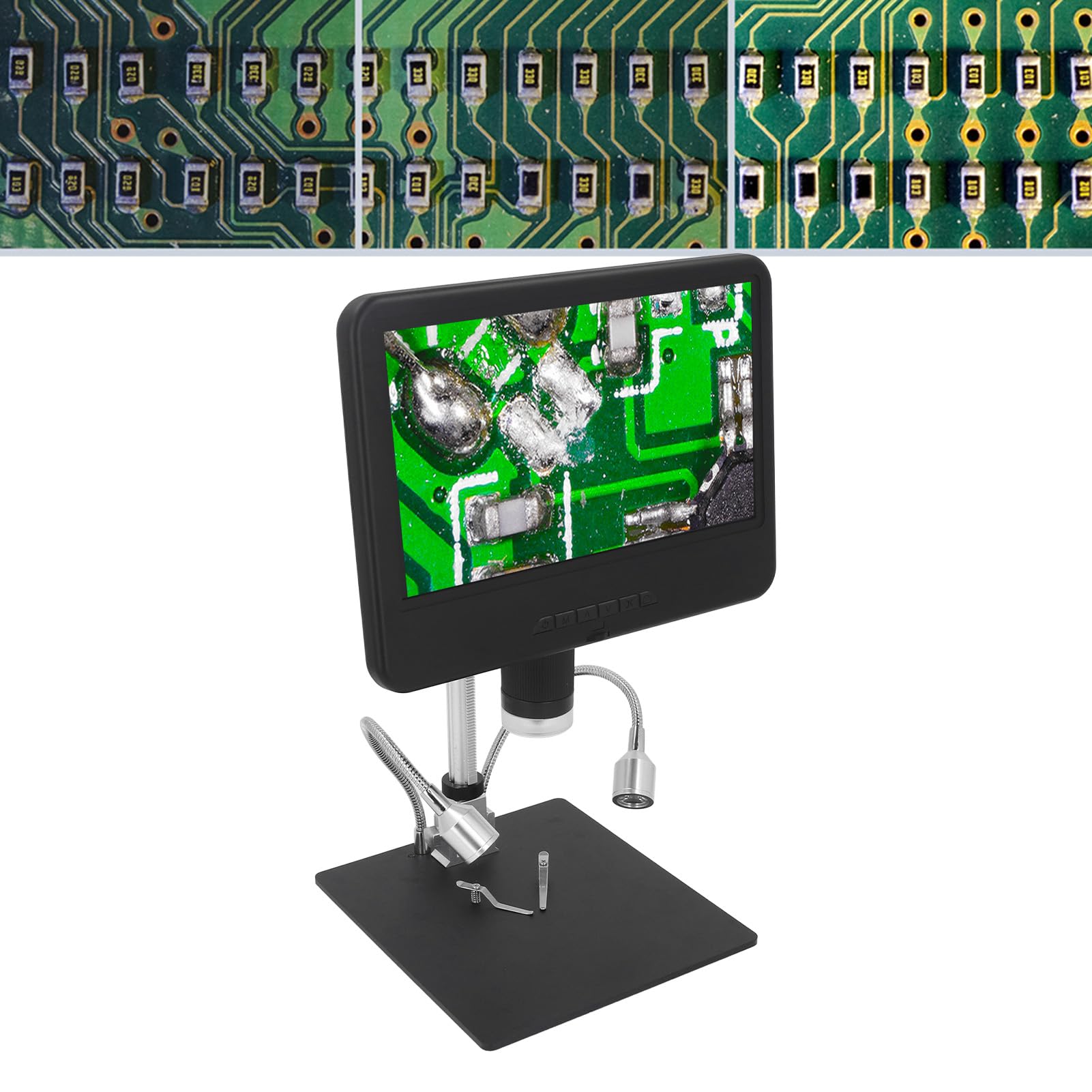 10,1-calowy mikroskop cyfrowy LCD z oświetleniem LED HD 260X 2 MP Kamera wideorejestrator do napraw przemysłowych
