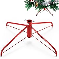 Vista 10 de Roowest Soporte plegable para árbol de Navidad artificial, base de árbol de Navidad de repuesto para árbol de Navidad artificial (rojo, 16 pulgadas)