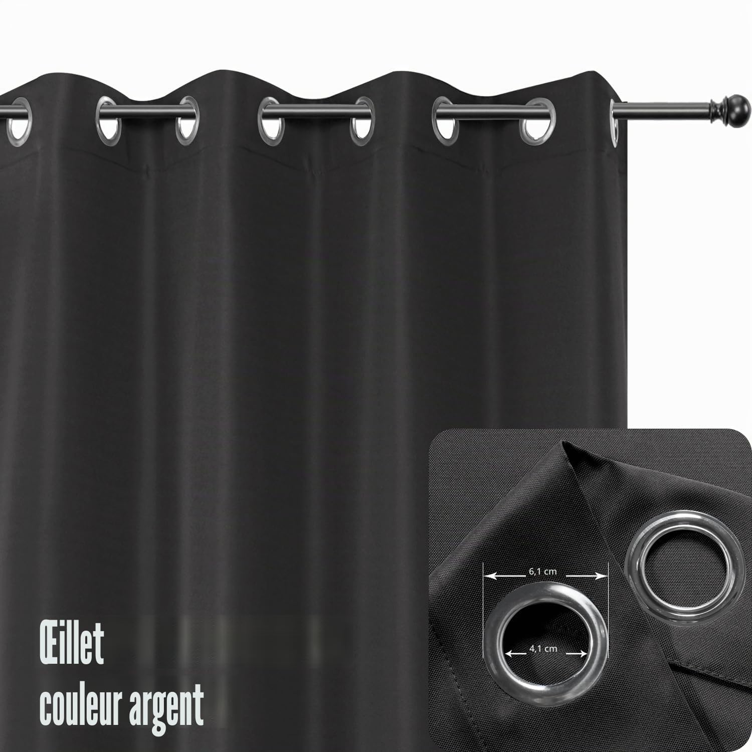 Bonzer Rideaux d'extérieur imperméables pour terrasse, Porche, pergola, cabane, Rideaux d'intérieur épais Extra Larges à œillets pour Chambre à Coucher, Salon, 1 Panneau, 381 x 213 cm (l x L