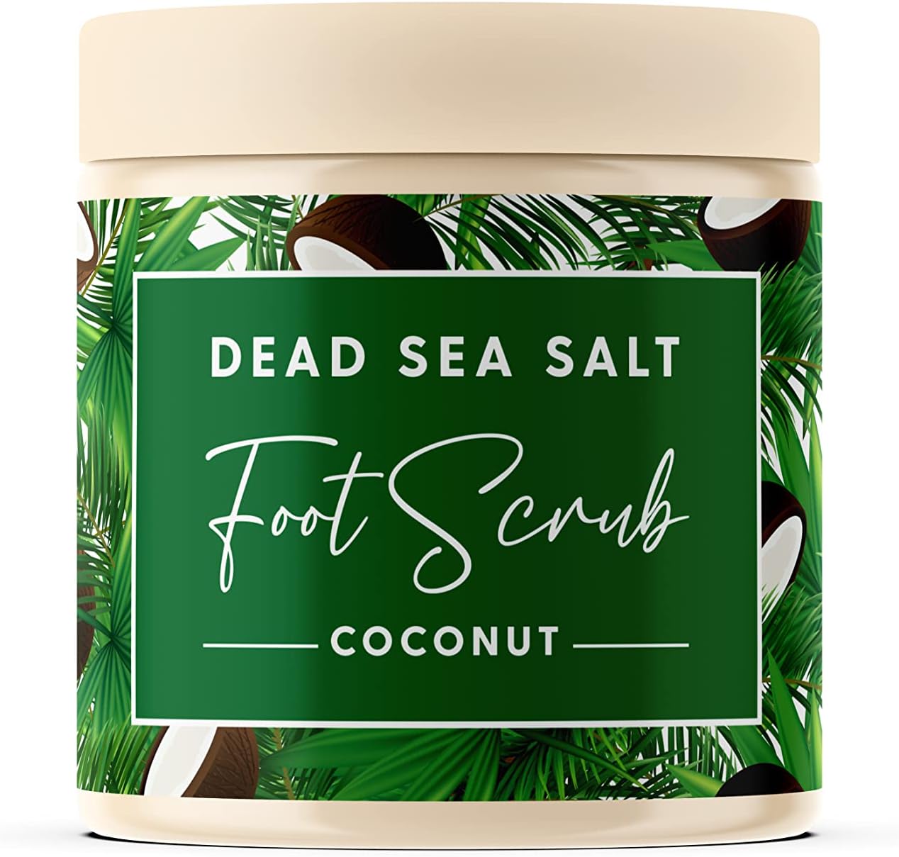 Dead Sea Salts Exfoliating Foot Scrub with Coconut Oil | Natural Foot Exfoliator | Cracked Heel Feet Hard Skin Remover | Foot Moisuriser - Dead Sea Salt Scrub For Home Foot Spa