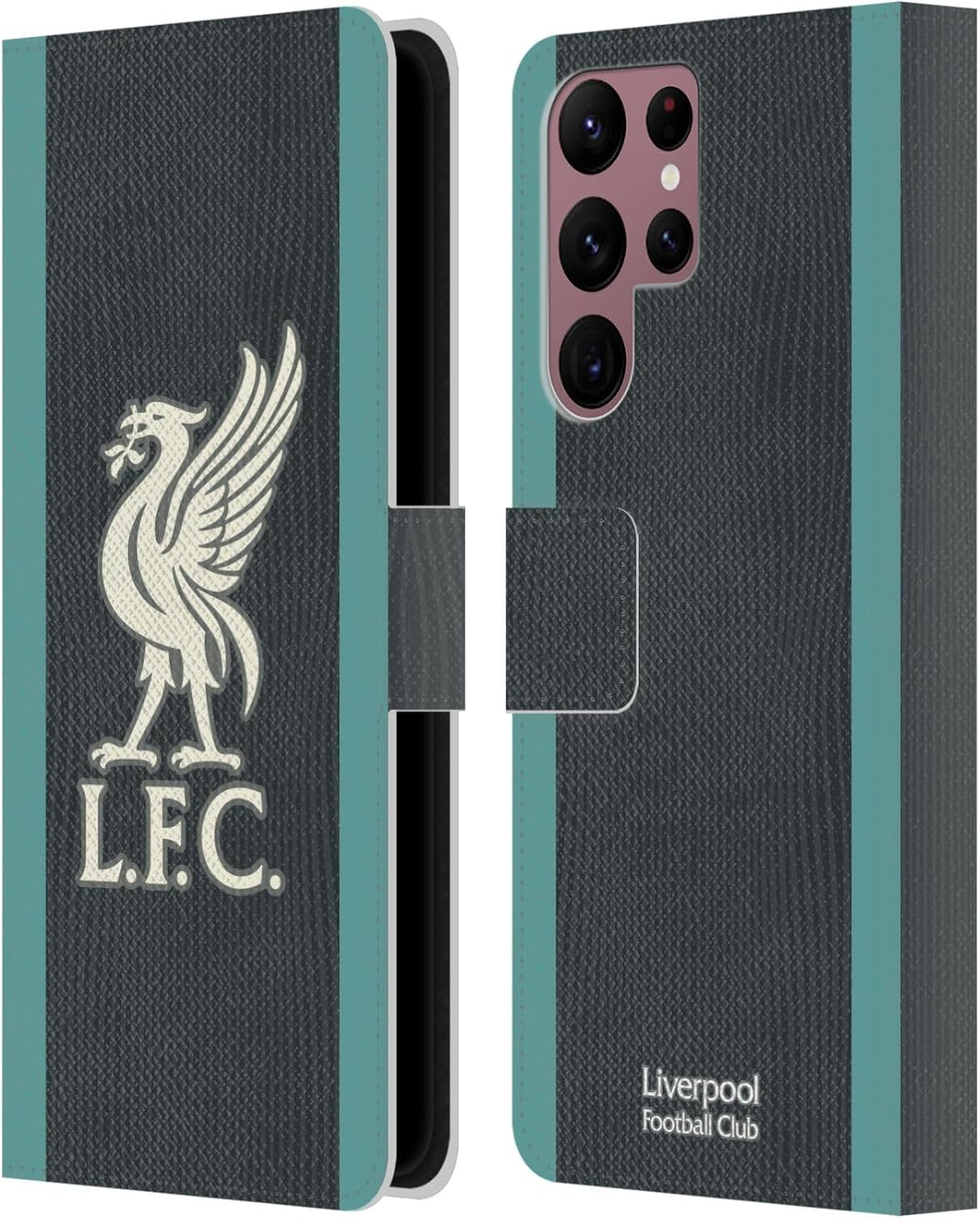 Head Case Designs Officially Licensed Liverpool Football Club Away Kit 2024/25 Leather Wallet Case Compatible with Samsung Galaxy S22 Ultra 5G