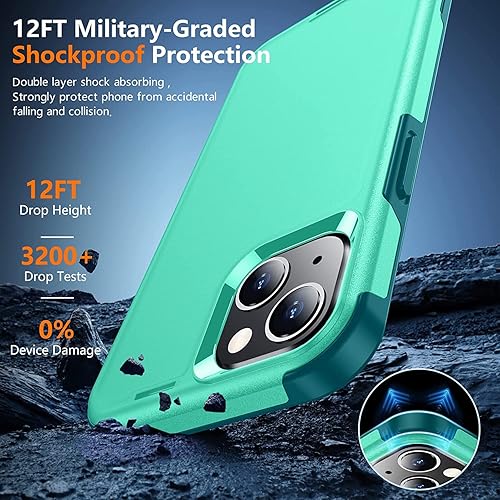 Miniatura 3 de kurdene Funda para iPhone 13 protección contra caídas de grado militar protector de pantalla de vidrio cuerpo completo resistente a prueba de golpes