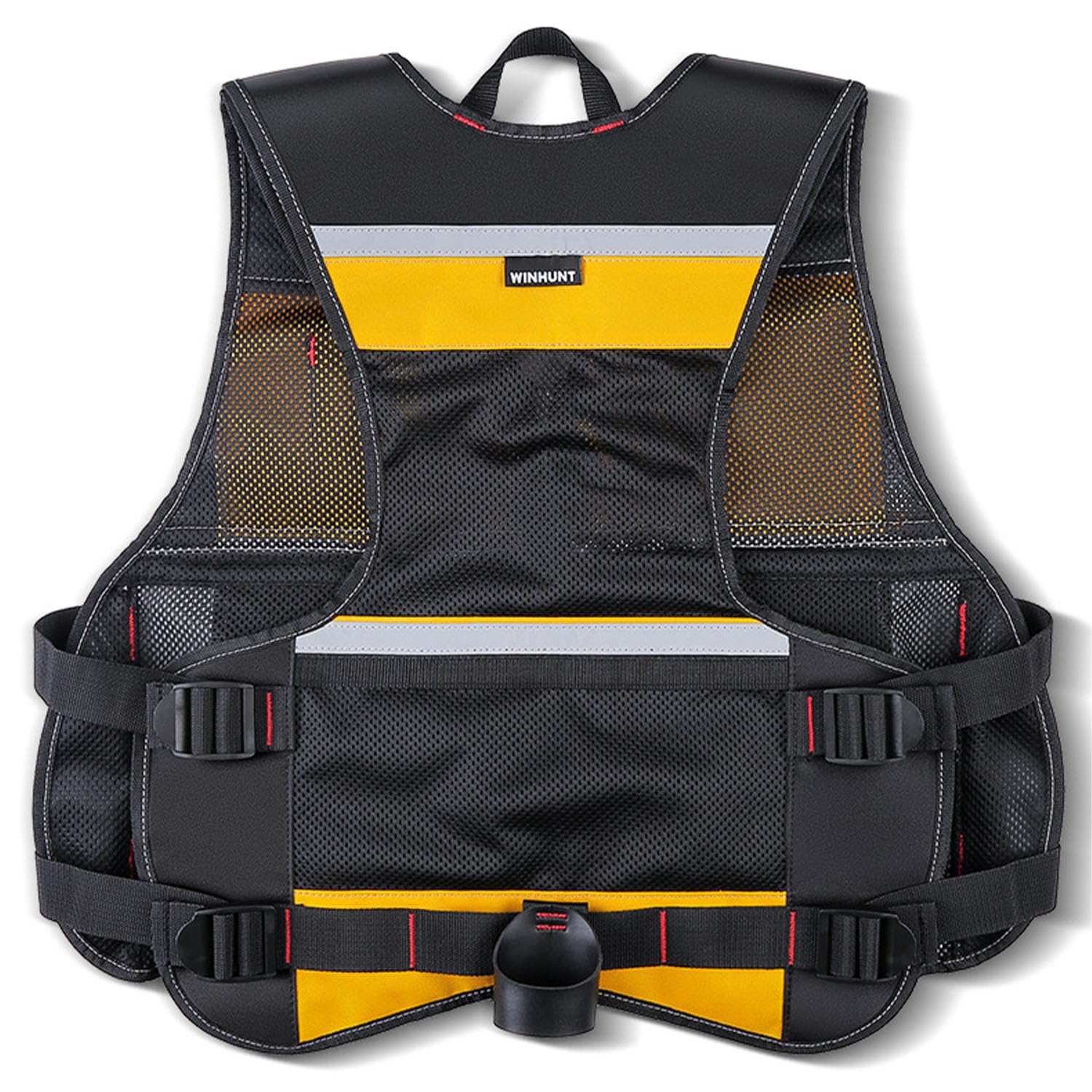 Herramienta Chaleco Traje de Trabajo Chaqueta Correa Pesca Chaleco Reflectante Ajustable con Porta Martillo Extraíble para Electricista Carpintero Construcción