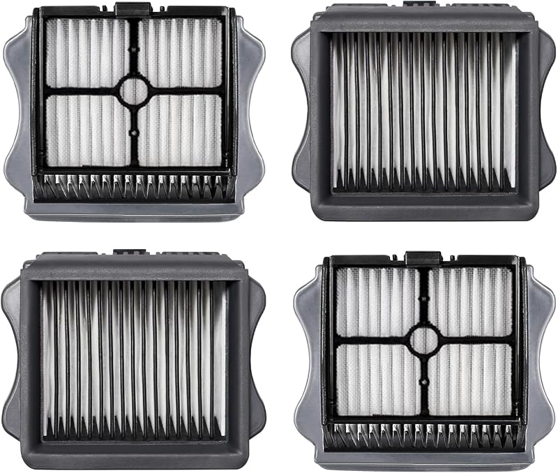 Keluke Replacement Vacuum Filters for Tineco S3 & S5 Wet-Dry Vacuums | Includes 4 replacement filters. Compatible with Tineco iFloor 3, Floor ONE S3, Floor ONE S5 & Floor ONE S5 Pro vacuums.