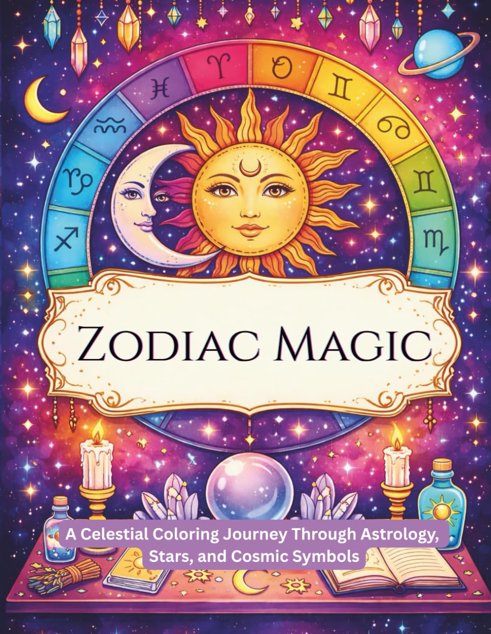 Zodiac Magic: A Celestial Coloring Journey Through Astrology, Stars, and Cosmic Symbols