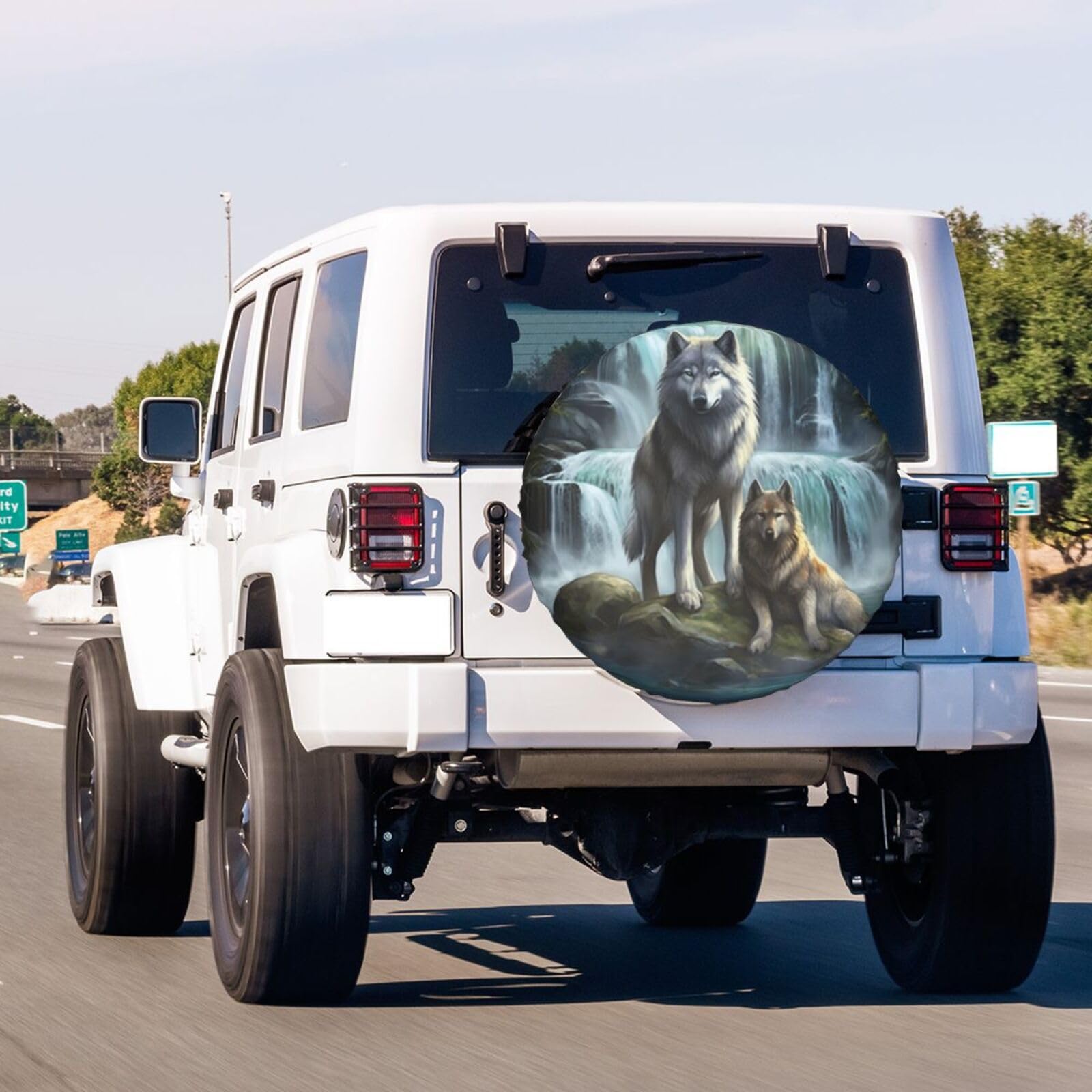 Foruidea Animal Wolf Housse De Pneu De Secours Anti-poussière Pour Remorque, Camping-car, SUV Et Nombreux Véhicules 43,2 Cm Foruidea Animal Wolf Housse De Pneu De Secours Anti-poussière Pour Remorque, Camping-car, SUV Et Nombreux Véhicules 43,2 Cm