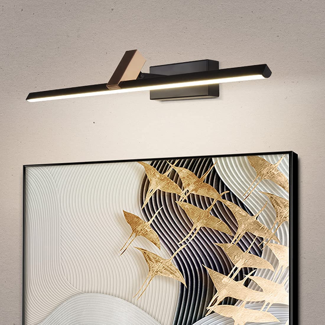Badezimmer Spiegelleuchte mit LED Spiegel Frontleuchte Spiegelleuchte LED Badleuchte Neutralweiß 4000K, Badspiegel Beleuchtung IP44, LED Bilderleuchte, Die