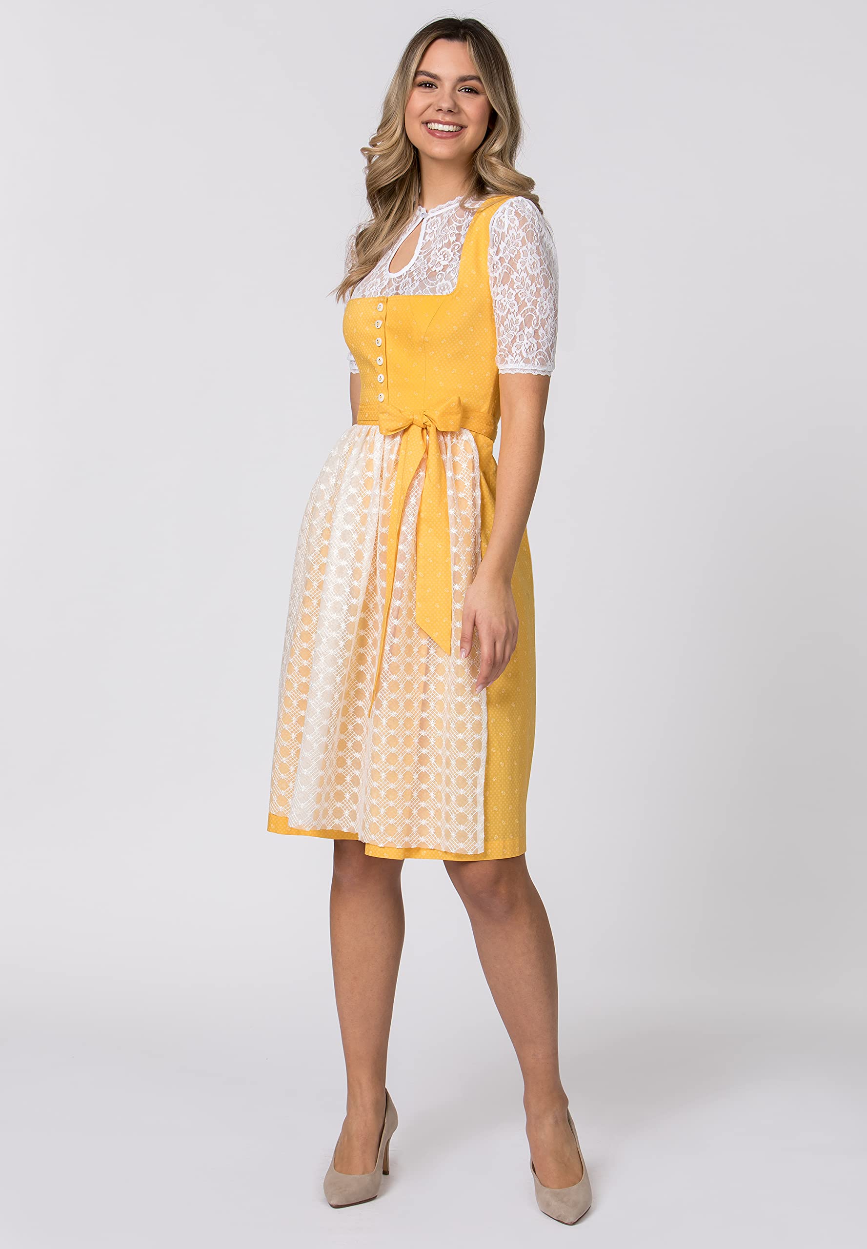 Stockerpoint Dirndl Lisanne Vestido para ocasión Especial, Amarillo, 42 para Mujer