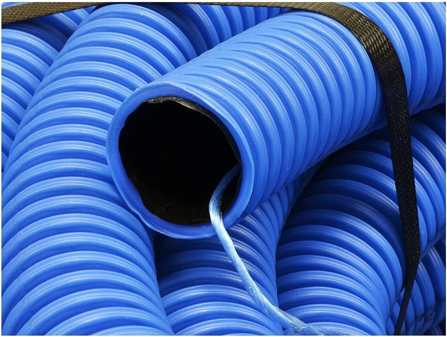 Doppelwandiger Kabelkanal 25m, DN32 (Außen 32mm, Innen 25mm) aus Polyethylen mit gewellter Außenwand und glatter Innenwand Kabelschutzrohr 450N Wellrohr Verlegung im Erdreich Leerrohr Einzugshilfe