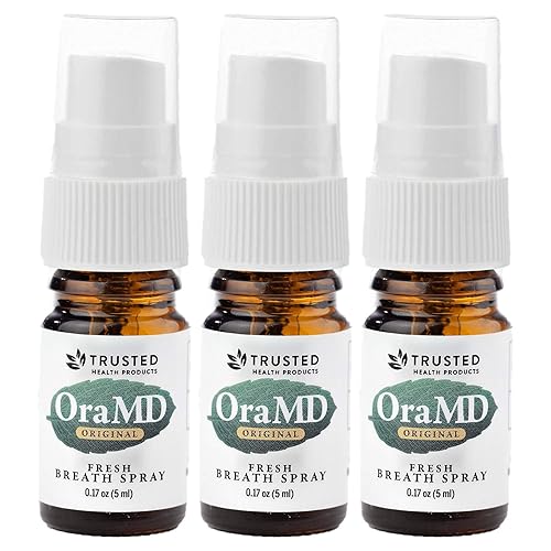 OraMD Fresh Breath Spray 3 Pack Use OraMD Respiración Spray para mal aliento, fumadores, respiración matutina, lavado bucal y pasta dental