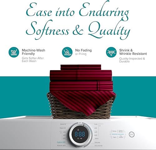 Miniatura 53 de Carressa Linen Sábana bajera ajustable 100% algodón tamaño King – Sábana bajera de 800 hilos King de algodón, lujosamente suave, refrescante