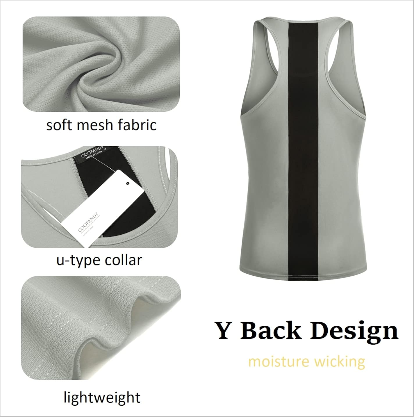 COOFANDY Men's 3 Pack Workout Tank Tops Quick Dry Y Back Gym Muscle Tee Bodybuilding Fitness Sleeveless T Shirts